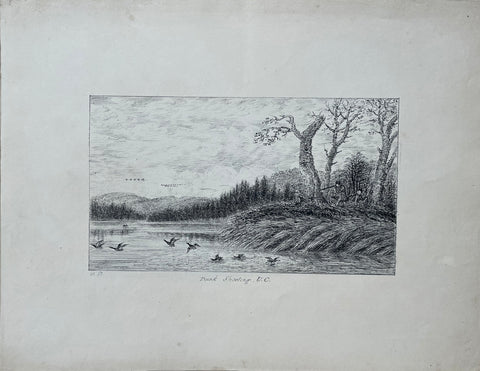 William Pope (British/Canadian, 1811-1902), Duck Shooting, U.C. [Upper Canada]