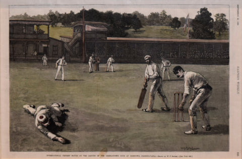 Drawn by W.P. Snyder , International Cricket Match at the Ground of the Germantown Club at Nicetown