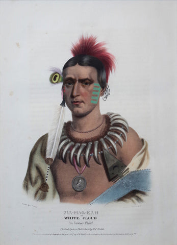 Thomas McKenney (1785-1859) & James Hall (1793-1868), Ioway Chief, Ma-Has-Kah, White Cloud
