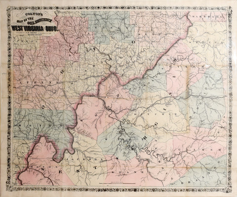 Joseph H. Colton (1800-1893), Map of the Oil District of West Virginia and Ohio