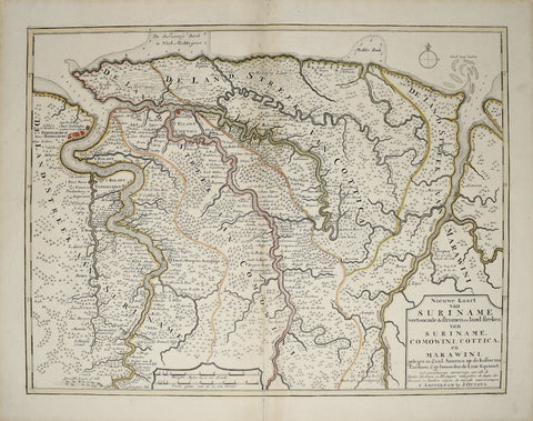 Joachim Ottens (1663 - 1719), Nieuwe kaart van Suriname... [Suriname]