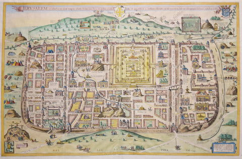 Christian Van Adrichom (1533-1585),  Jeruslam, et Suburbia eius…[Jerusalem at the time of Christ]