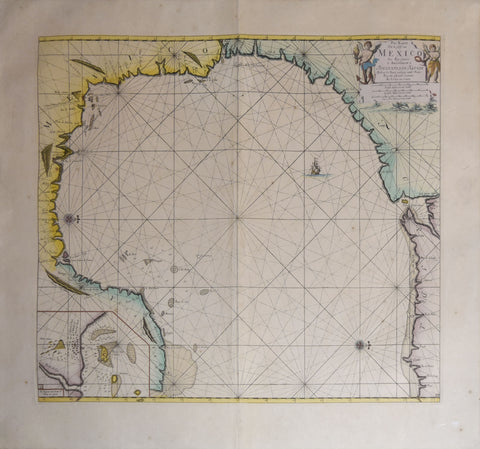Johannis van Keulen (1654-1715),  Pas Kaart can de Golff van Mexico