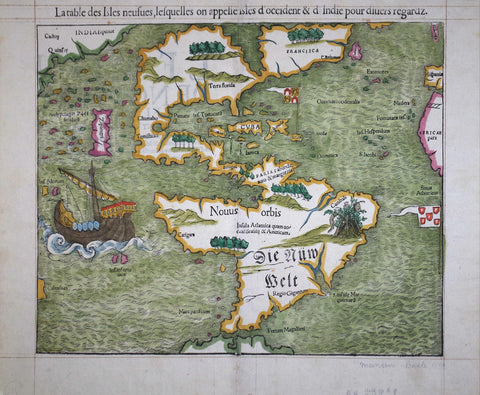 Sebastian Munster (German,1489-1552), La table des Isles neufues...