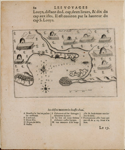 Samuel de Champlain (1567-1635) Map of Port St. Louis from "Les Voyages du Sieur de Champlain Xaintongeois, Capitaine ordinaire pour le Roy, en la marine"