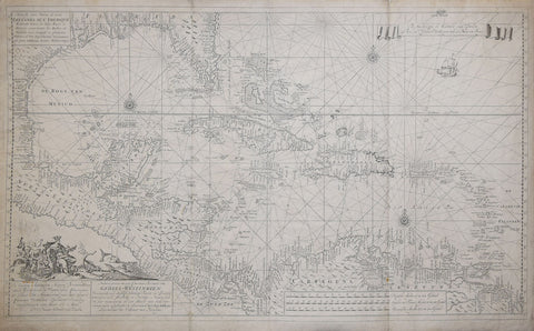 Gerard van Keulen (1678-1727)  Nouvelle Carte Marine de toute les Cotes de L’Amerique…