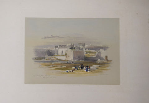 David Roberts (1796-1864), Lesser Temple of Baulbec looking towards Mount Lebanon