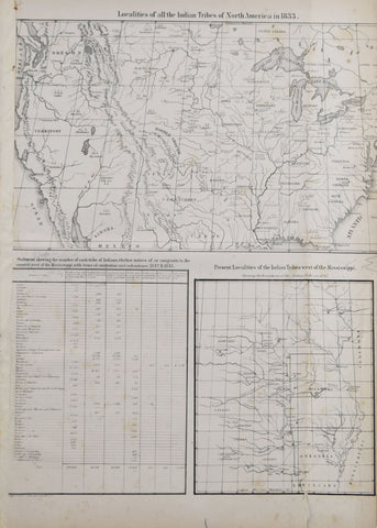 Thomas L. McKenney (1785-1859) and James Hall (1793-1868),  Localities of all the Indian Tribes of North America in 1833 & Present Localities of the Indian Tribes West of the Mississipi