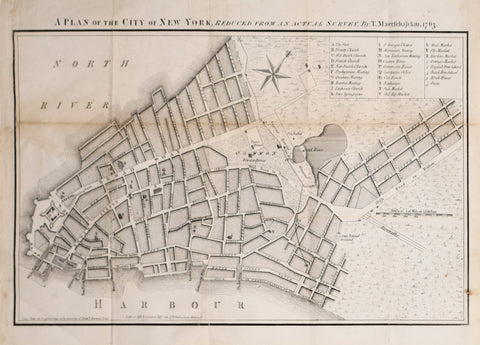 Francis W. Maerschalck, after and D.T. Valentine (1801-1869), A Plan of the City of New York, Reduced from an Actual Survey, T. Maerschalckm, 1763