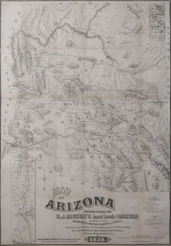 Richard Josiah Hinton (1830-1901),  Map of Arizona