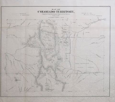 Francis M. Case,  Map of Colorado Territory, Compiled from Government Maps & actual Surveys made in 1861