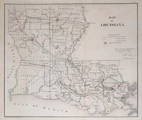 Department of the Interior, General Land Office, Map of Louisiana