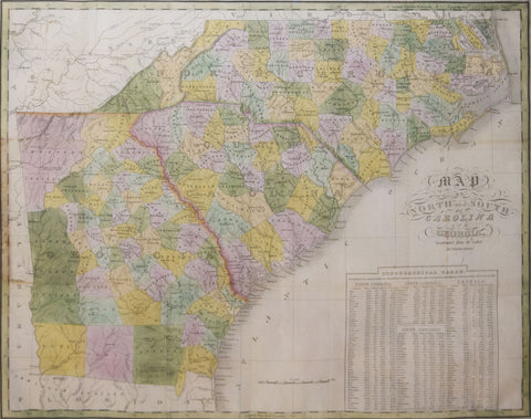 Anthony Finley (ca. 1790-1840), Map of North and South Carolina and Georgia