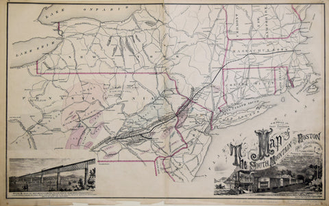 Reading Publishing House, Map of the South Mountain and Boston Railroad and Connections...