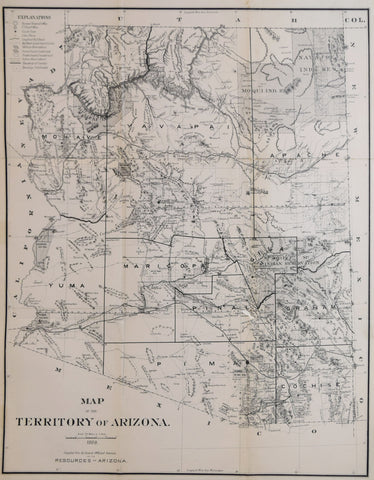 United States General Land Office, Map of the Territory of Arizona, 1886