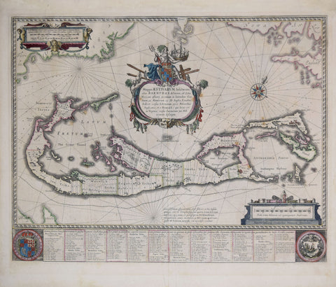Willem Janszoon Blaeu (Dutch, 1571-1638), Mappa aestivarum insularum alias Bermudas dictarum ad ostia Mexicani
