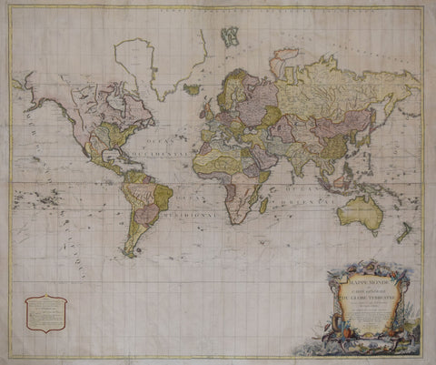 Robert de Vaugondy (1723-1786) & Charles-Francois Delamarche (1740-1817), Mappe Monde ou Carte Générale du Globe Terrestre…