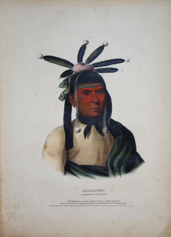 Thomas McKenney (1785-1859) & James Hall (1793-1868), Menominie Warrior, Amiskquew