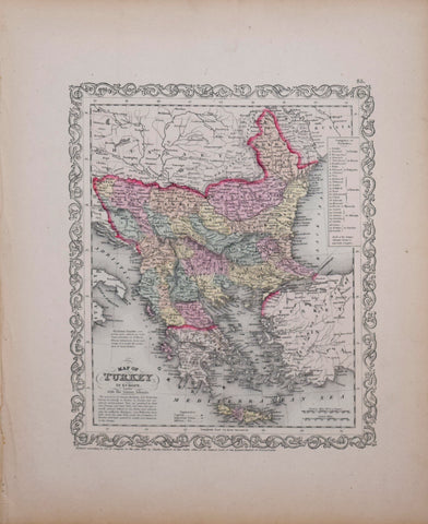 Samuel Augustus Mitchell (1790-1868), Map of Turkey in Europe with the Ionian Islands