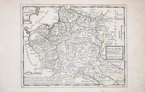 Herman Moll (1654-1732), Poland. Subdivided into its several palatinates &c. Agreeable to Modern History