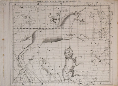 John Flamsteed (1646-1719), Monoceros, Canis Major & Minor, Navis, Lepus