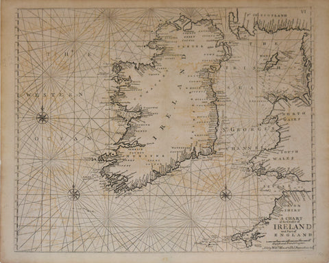 William Mount and Thomas Page, A Chart of Ireland and England