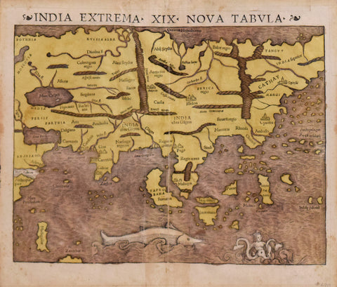 Sebastian Münster (1488-1552), India Extrema XIX Nova Tabula
