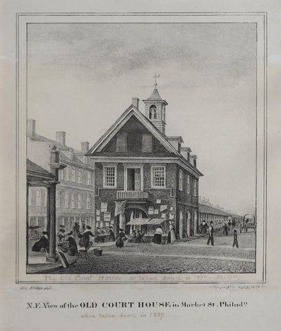 William L. Breton (c. 1773-1855), N. E. View of the Old Court House in Market St. Philada