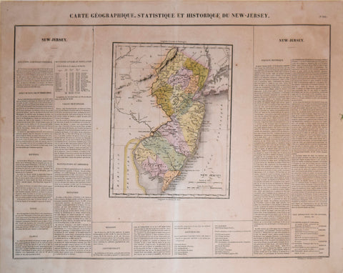 Jean Alexander Bouchon, Carte Geographique, Statistique et Historique du New Jersey