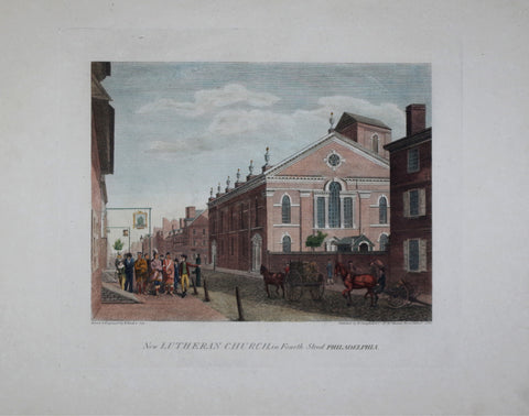 William Birch (1755-1834), New Lutheran Church, in Fourth Street Philadelphia