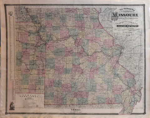 George F. Cram (American, 1841-1928), New Sectional Map of Missouri…
