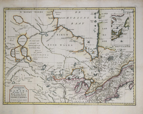 Isaak Tirion (1705-1765), Nieuwe Kaart van Kanada, de Landen aan de Hudsons-Baay en de Noordwestelyke deelen van Noord-Amerika