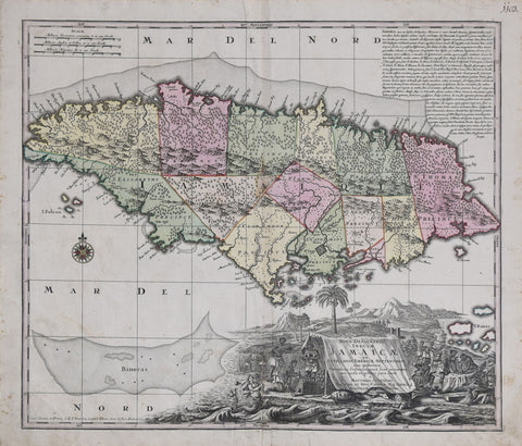Matthaeus Seutter (1678-1756), Nova Designatio Insulae Jamaicae