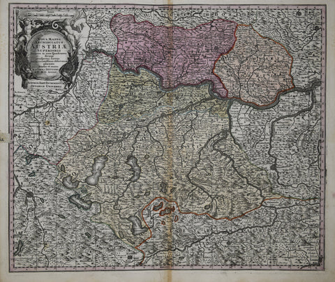 Matthew Seutter (German, 1678-1757), Nova Mappa Archiducatus Austriae Superioiris