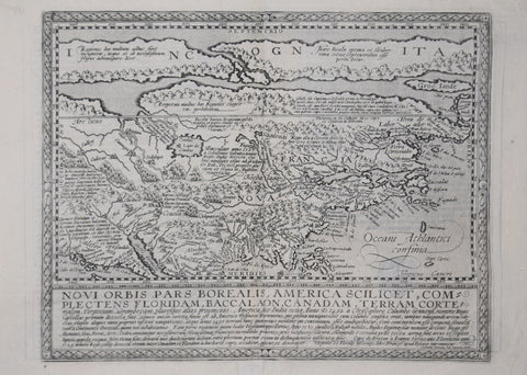 Matthias Quad (German, 1557 - 1613), Novi Orbis Pars Borealis, America Scilicet, Complectens Floridam, Baccalaon, Canadam, Terram Corte