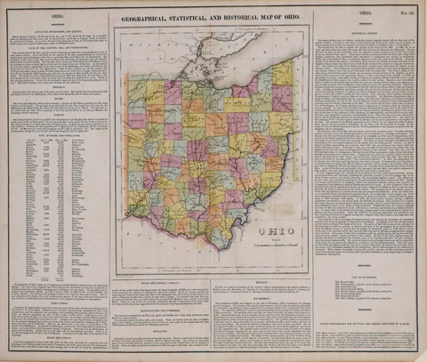 Henry Charles Carey (1793-1879) & Isaac Lea (1792-1886), Geographical, Statistical and Historical Map of Ohio