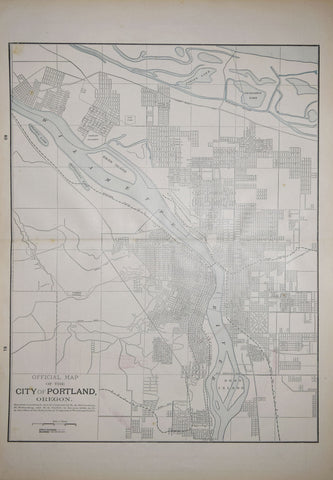 Home Library & Supply Association, Official Map of the City of Portland, Oregon