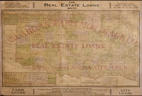 George F. Cram (1842-1928), Oklahoma Farm Mortgage Co., Real Estate Loans Oklahoma City, Okla C. 1900
