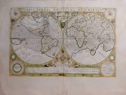 Gerard Mercator (1512-1594) & Jodocus Hondius (1563-1612), Orbis Terrae Novissima Descriptio