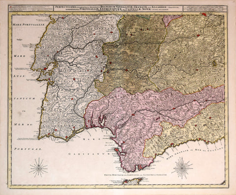 Reinier Ottens (1698-1750) & Joshua Ottens (1704-1765), Perfectissima Geographica .. Regnorum Vandalitiae, Granatae, et Algarbia..Portugalliae..