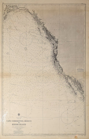 The British Admiralty/ United Kingdom Hydrographic Office  Cape Corrientes, Mexico to Kodiak Island…[Mexico, Western Coast of the United States & Alaska]