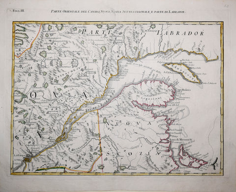 Antonio Zatta (fl. 1757-1797), Parte Orientale del Canada, Nuova Scozia Settentrionale, e Parte di Labrador