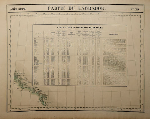 Philippe Vandermaelen (1795- 1869))  Partie du Labrador, No. 29