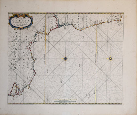 Pieter Goos (Dutch, ca. 1616-1675), Pas Caart van Guinea en de Custen daar aen gelegen van Cabo verde...