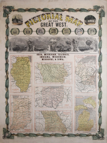 Ensign and Thayer, Pictorial Map of the Great West