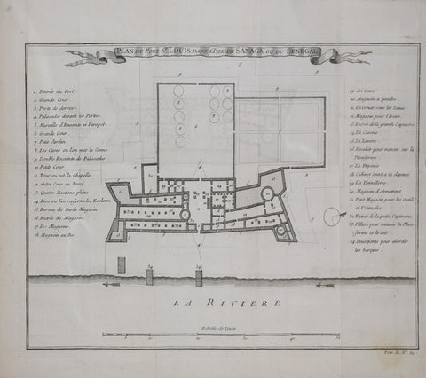 Jacques Nicolas Bellin (French, 1703-1772), Plan duFort St. Lois dans L’Isle de Sanaga ou du Senegal