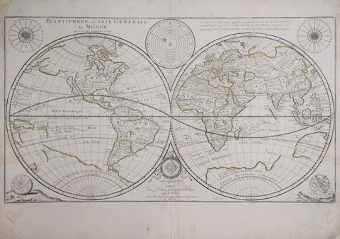 Pierre Du Val (French, 1619-1683), Planisphere, ou Carte Generale du Monde
