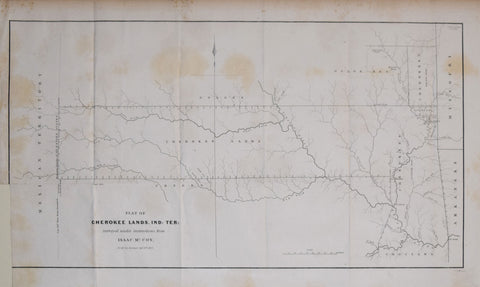Isaac McCoy, Plat of Cherokee Lands, Ind. Ter: surveyed under instructions from Isaac McCoy