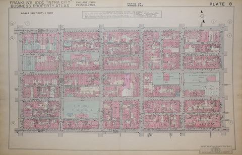 Franklin Survey Company, Plate 8 (S 8th St and Spruce St to South St and S 3rd St)