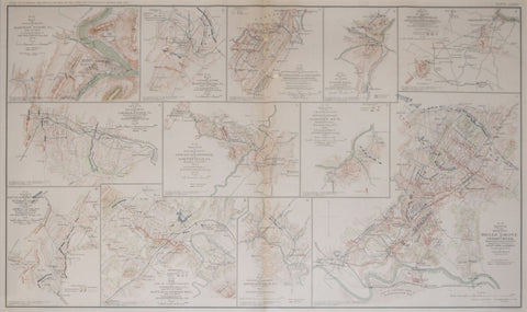 Government Printing Office & Julius Bien (1826-1909), Pl. LXXXII [Map of Engagement at Harper's Ferry VA, July 4th,1864 & Various Battle Sites throughout VA.]